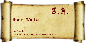 Beer Mária névjegykártya